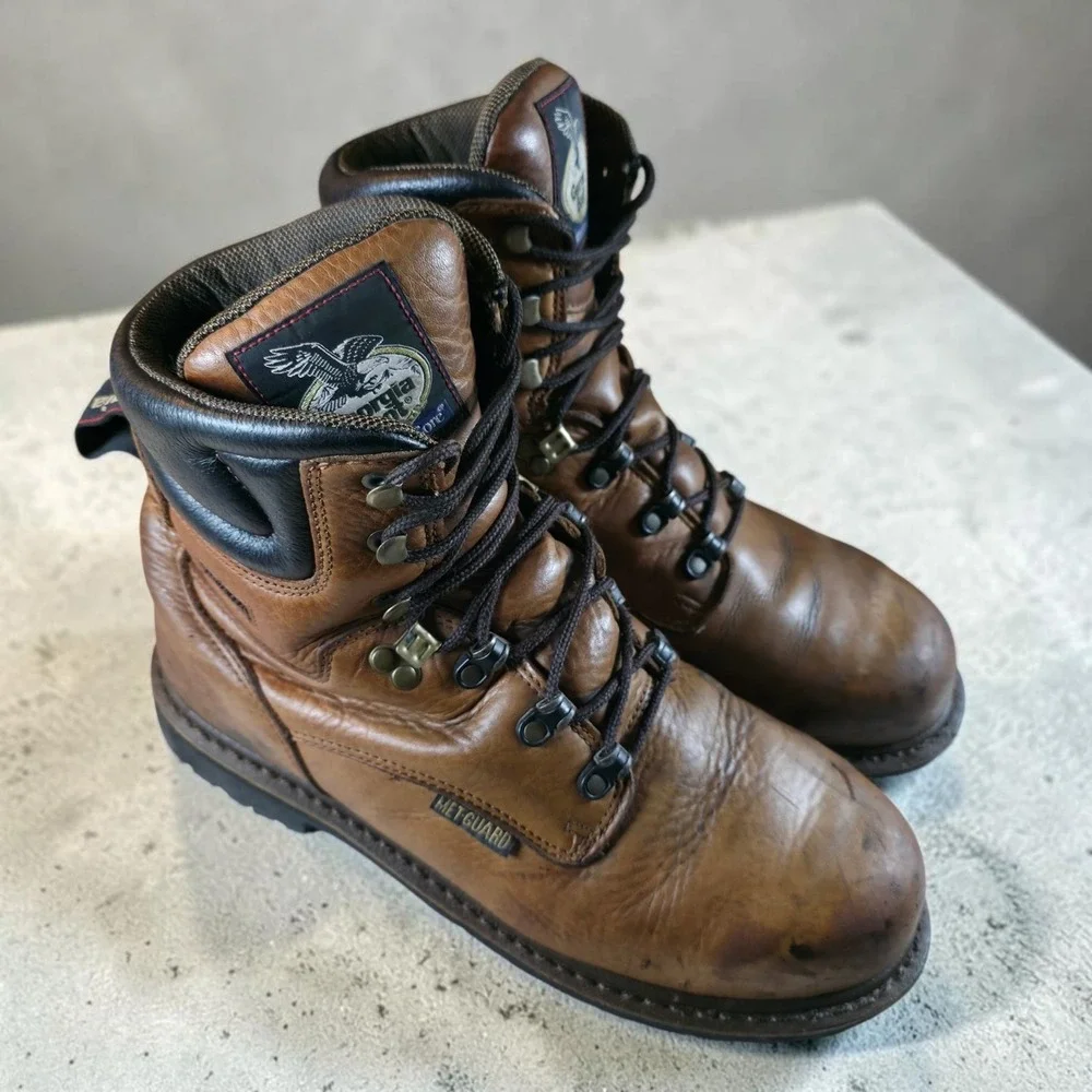 Georgia Boot Hammer Steel Toe Boot Brown Leather Met Guard Mens Size 11